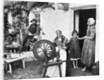 Spinning wool yarn, Cliffony, Sligo by R Welch