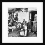 Spinning wool yarn, Cliffony, Sligo by R Welch