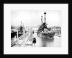 United States Men-Of-War passing through a lock, Panama Canal, Panama by Anonymous