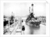 United States Men-Of-War passing through a lock, Panama Canal, Panama by Anonymous