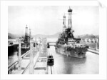 United States Men-Of-War passing through a lock, Panama Canal, Panama by Anonymous