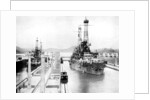 United States Men-Of-War passing through a lock, Panama Canal, Panama by Anonymous