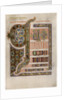 Page of illuminated text from the Gospel of St Luke by Anonymous