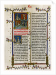 Text page with biblical scenes by Anonymous