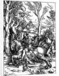 The Knight and the Landsknecht (Soldier Servant)' by Albrecht Dürer
