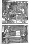 Apparatus for translating three-dimensional objects into two-dimensional drawings by Albrecht Dürer