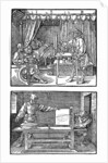Apparatus for translating three-dimensional objects into two-dimensional drawings by Albrecht Dürer