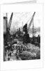 Cargo being unloaded at the docks, Upper Pool, London by Fox