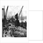 Cargo being unloaded at the docks, Upper Pool, London by Fox
