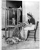Woman weaving with straw on a hand loom, Fiesole, near Florence, Italy by Donald McLeish