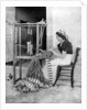 Woman weaving with straw on a hand loom, Fiesole, near Florence, Italy by Donald McLeish