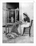 Woman weaving with straw on a hand loom, Fiesole, near Florence, Italy by Donald McLeish