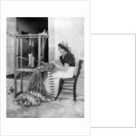 Woman weaving with straw on a hand loom, Fiesole, near Florence, Italy by Donald McLeish