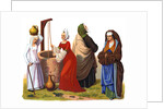 Women and a man from the 15th and 16th centuries by Thurwanger Freres