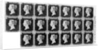 Block of twenty 'Penny Black' stamps by Anonymous