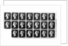 Block of twenty 'Penny Black' stamps by Anonymous