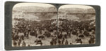 Cattle market day, in the lower pool of Gihon, Valley of Hinnom, Jerusalem, Palestine by Underwood & Underwood