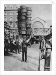A man carrying many baskets on his head, Covent Garden, London by Anonymous