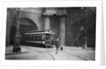 A tram running beneath Kingsway, Aldwych and Somerset House, London by Anonymous