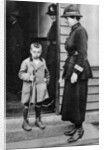 An East End child and a policewoman, London by Anonymous