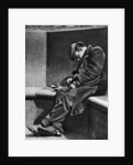 A man sleeping on Blackfriars Bridge, London by Walter Benington