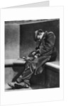 A man sleeping on Blackfriars Bridge, London by Walter Benington