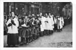 Chapel Royal choirboys in procession, Clerkenwell, London by Anonymous