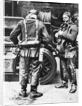 Firefighters donning smoke helmets, Farringdon Street rubber works, London by Anonymous