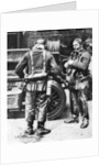 Firefighters donning smoke helmets, Farringdon Street rubber works, London by Anonymous