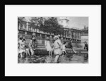 Children paddling in the fountains at Trafalgar Square, London by Whiffin