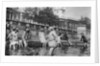 Children paddling in the fountains at Trafalgar Square, London by Whiffin