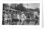 Children paddling in the fountains at Trafalgar Square, London by Whiffin