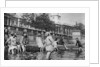 Children paddling in the fountains at Trafalgar Square, London by Whiffin
