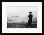 The Empress Maria Feodorovna looking at a Danish naval vessel off Hvidovre, Denmark by Queen Alexandra