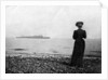 The Empress Maria Feodorovna looking at a Danish naval vessel off Hvidovre, Denmark by Queen Alexandra