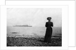 The Empress Maria Feodorovna looking at a Danish naval vessel off Hvidovre, Denmark by Queen Alexandra