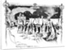 A cricket theme for a menu card design by George Hillyard Swinstead