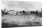 A cricket match in progress at Kennington Oval, London by Anonymous