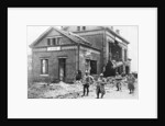 Damaged railway station at Roye, France, First World War by Anonymous