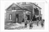 Damaged railway station at Roye, France, First World War by Anonymous