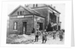 Damaged railway station at Roye, France, First World War by Anonymous
