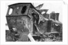 Smashed locomotive at Peronne, France, First World War by Anonymous
