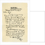 A hand-written letter by Anonymous