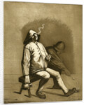 Two men sitting on a bench by Calnie