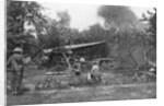 Big railway gun firing during the advance in the west, First World War by Anonymous