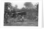 Big railway gun firing during the advance in the west, First World War by Anonymous