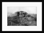 A tank in action on the Western Front, Somme, France, First World War by Anonymous
