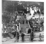 A Buddhist cemetery near Kurodani Monastery, Kyoto, Japan by Underwood & Underwood