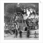 A Buddhist cemetery near Kurodani Monastery, Kyoto, Japan by Underwood & Underwood