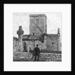 Ruins of the cathedral and St Martin's Cross, Iona, Argyll and Bute, Scotland by George Washington Wilson